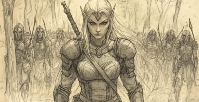 female high elf warrior warhammer the old world